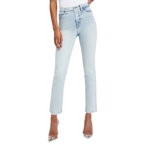 GOOD AMERICAN - Good Classic Fray Hem High Waist Skinny Jeans Size 8